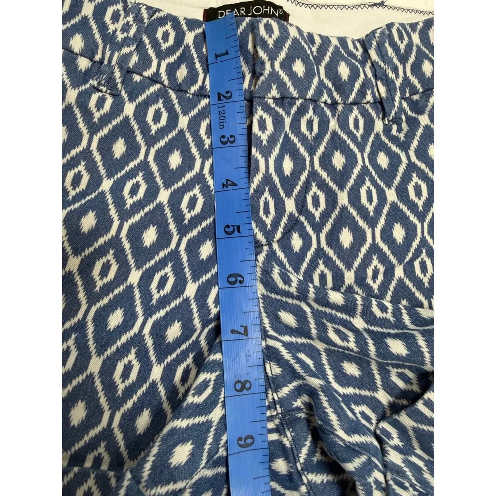 Dear John Womens Shorts Bundle Size 27 Blue Geometric‎ Grey Floral Cuffed 2 Pack